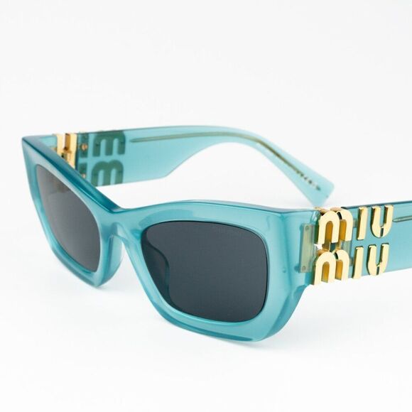 NEW Miu Miu MU09WS 19L09T Ivy Opal Dark Grey Rectangle Women Sunglasses 0MU 09WS main image 6